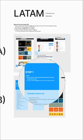 LATAM's FigJam board: lo-fi wireframes of their LMS pages