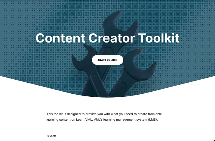 Content Creator Toolkit course page